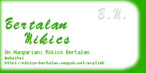 bertalan mikics business card